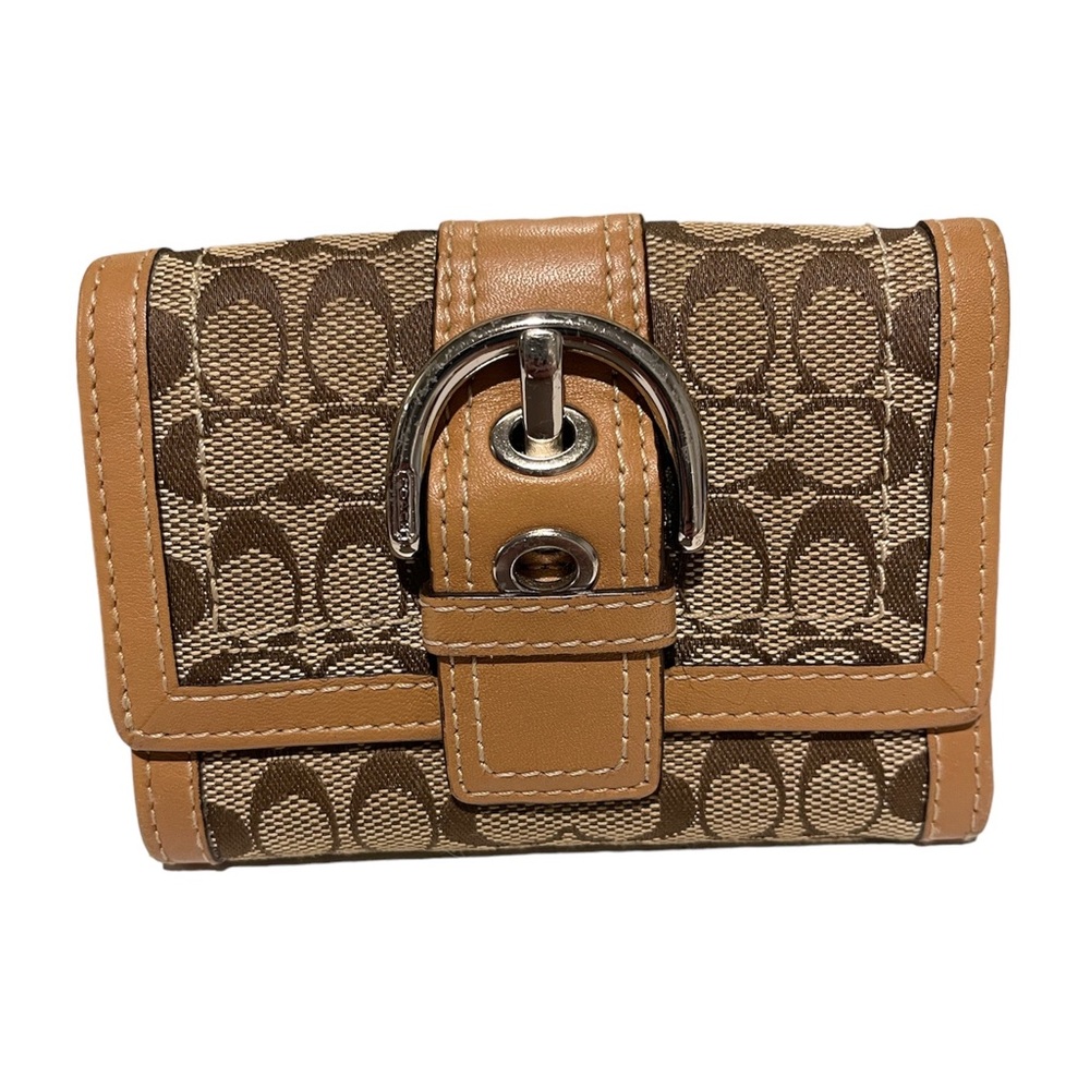 Coach Signature Soho Buckle Trifold Wallet